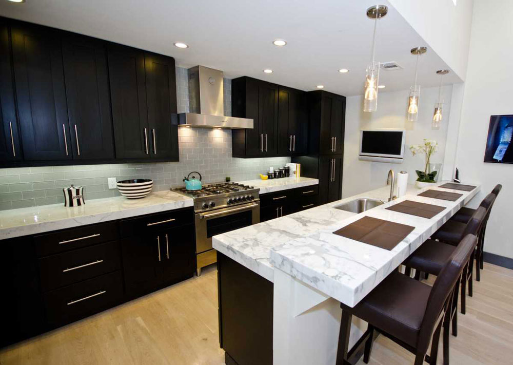 Carrara Marble Countertops With Dark Cabinets