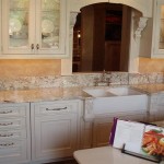 White Spring Granite  Countertops With White Cabinets