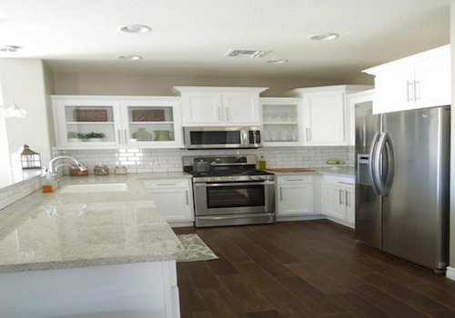 Kashmir White Granite Countertops With White Cabinets