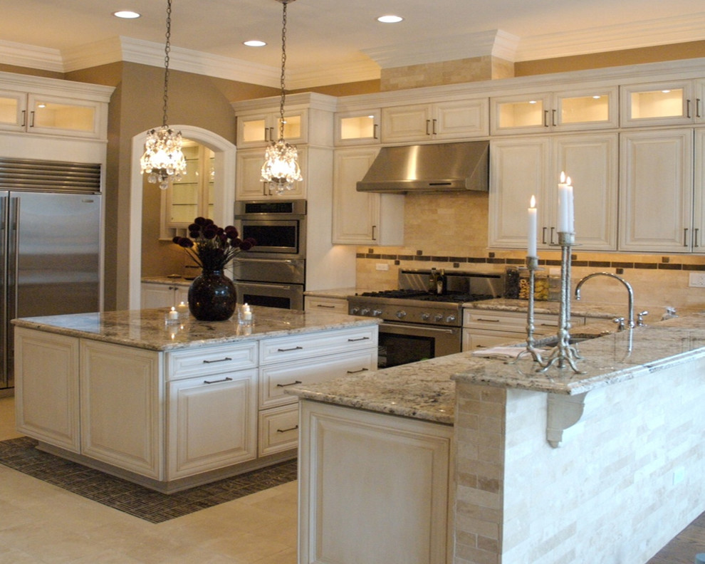 Bianco Antico Granite Countertops With White Cabinets