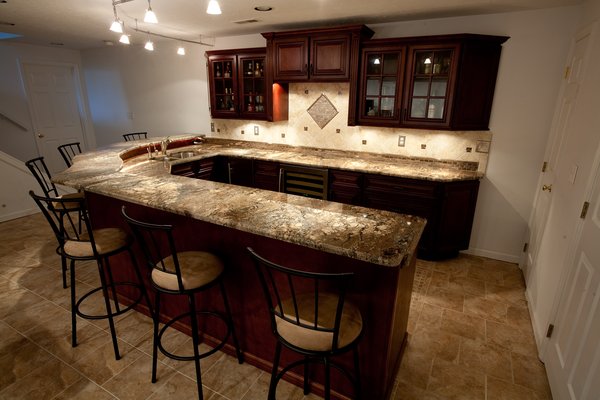 Fire Bordeaux Granite  Countertops Kitchen Design Ideas