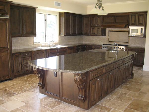 Tropical Brown Granite Countertop Kitchen Design Ideas