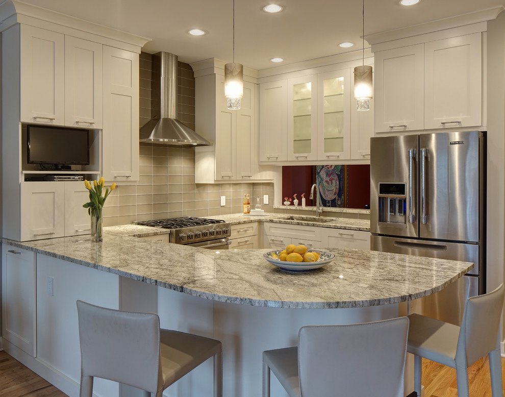 White Galaxy Granite Countertops Kitchen Design Ideas