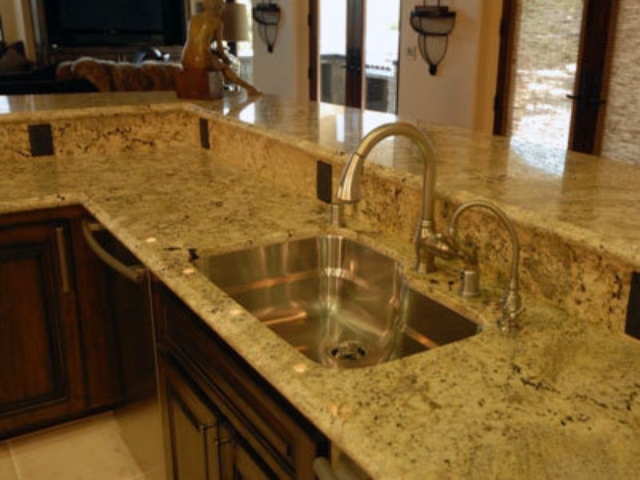 Golden Beach Granite Countertops Kitchen Design Ideas
