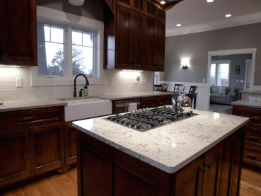 Cambria Bellingham Dark Cabinets Backsplash Ideas