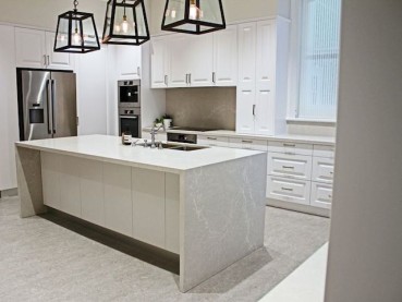 Caesarstone Alpine Mist Quartz Kitchen Countertop