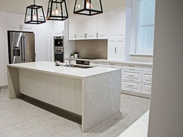 Caesarstone Alpine Mist Quartz Kitchen Countertop