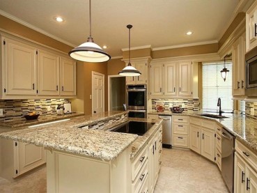 Santa Cecilia With White Cabinets Backsplash Ideas