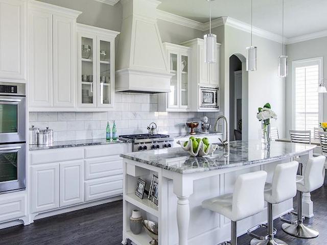 26 Gray Kitchen Countertops With White, Dark Grey Countertops With White Cabinets