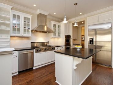 Absolute Black Granite Countertops with White Cabinets