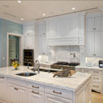 White Kitchen Cabinets White Marble Countertops
