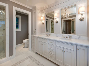 White Master Bathroom Countertops Design Ideas