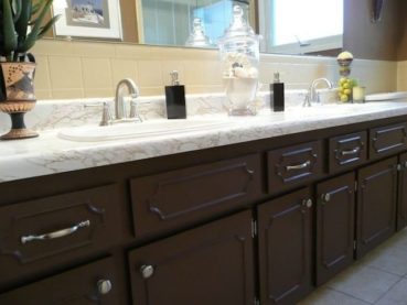 12 Unique Espresso Bathroom Cabinet Ideas White Countertops