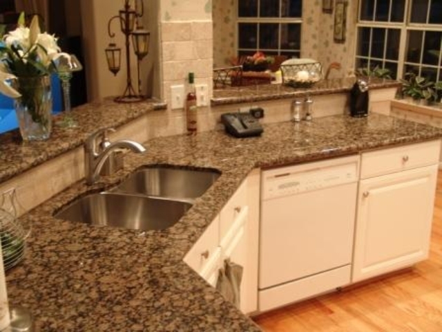Baltic Brown Granite Countertops, White Kitchen Cabinets With Light Brown Granite Countertops
