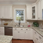 White Ornamental Kitchen Granite Countertops Design Ideas