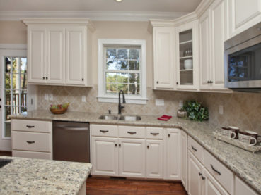 White Ornamental Granite Countertops Design Ideas